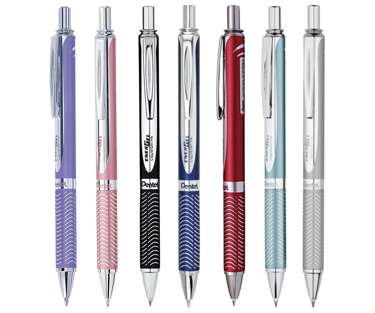 EnerGel Alloy Retractable Gel Pen, Medium 0.7mm, Black Ink, Gold Barrel, Pentel